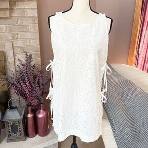 SOLEIL SOLEIL Yael Tunic Top Embroidered Coverup - White Cotton